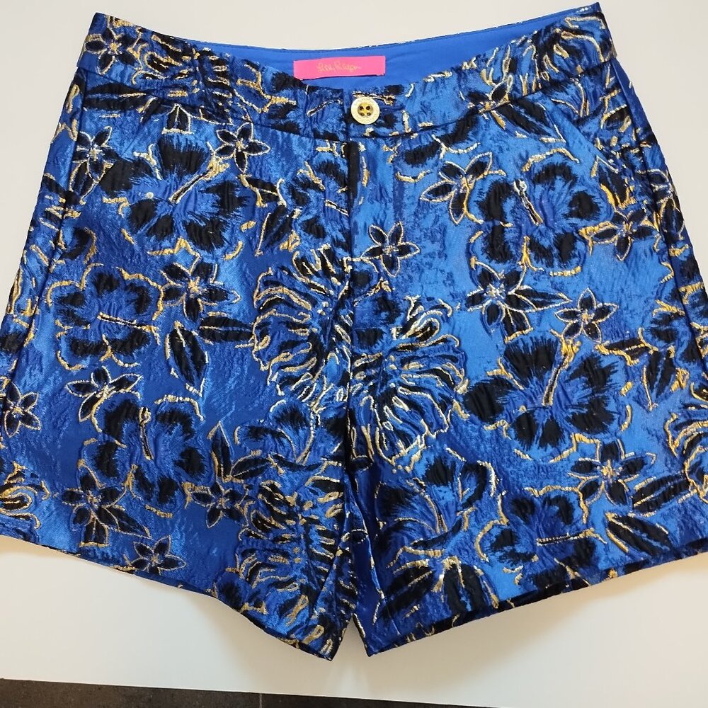 Lilly Pulitzer Size 2 Callahan Blue Grotto Twilight Floral Shorts